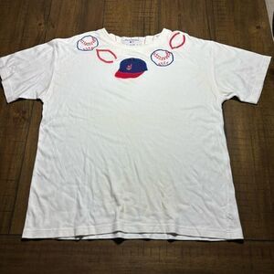 Vintage Cleveland Indians Baseball Embellished T‎ Shirt Women’s XL Chief Wahoo